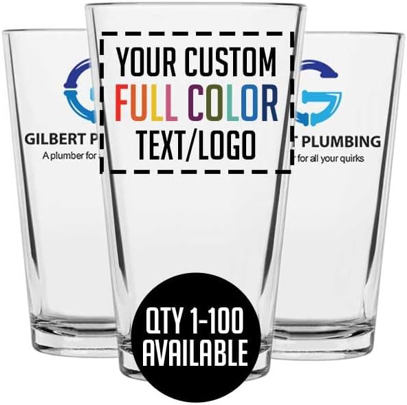 Custom 16oz Beer Glass - Personalized Promotional Party Favor