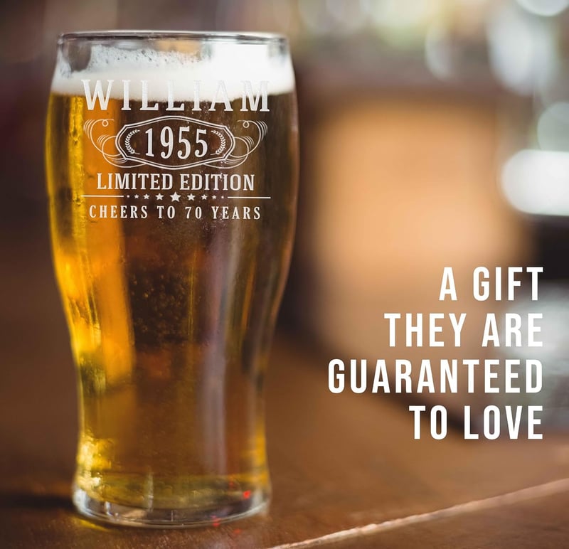 Custom Engraved 20oz Pub Pint Glass - Beer Gift for Him