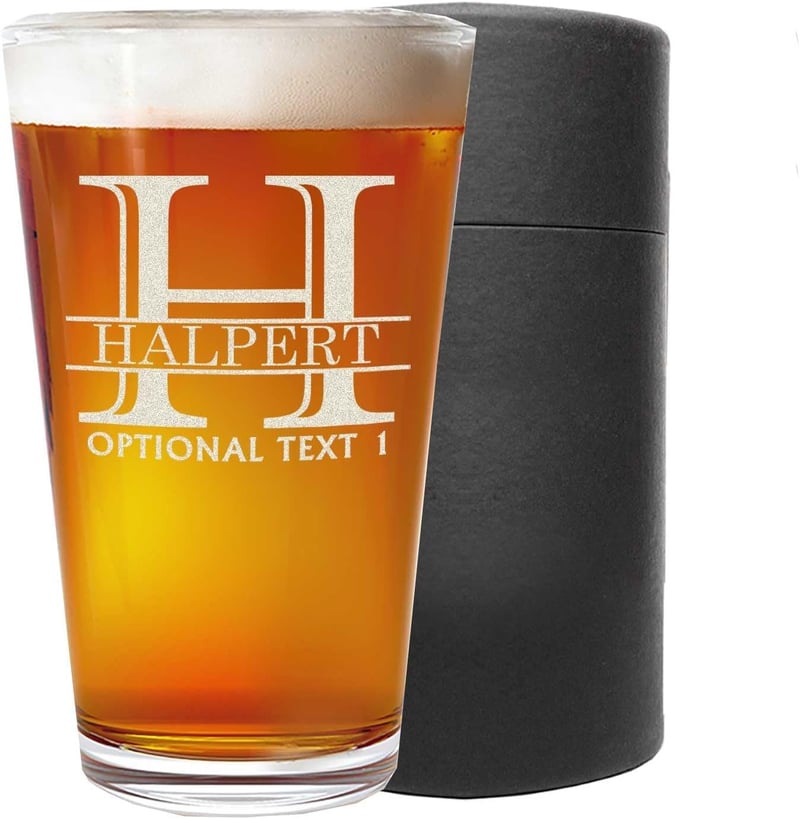 Personalized Etched Pint Glass - Custom Retirement Gift for Men