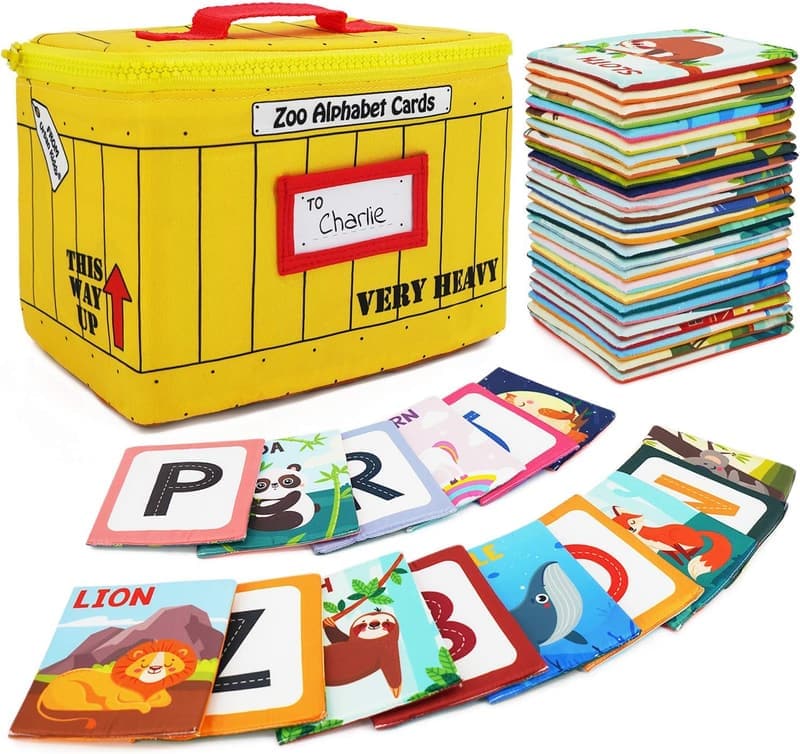 Educational Zoo Alphabet Cards for Babies and Toddlers