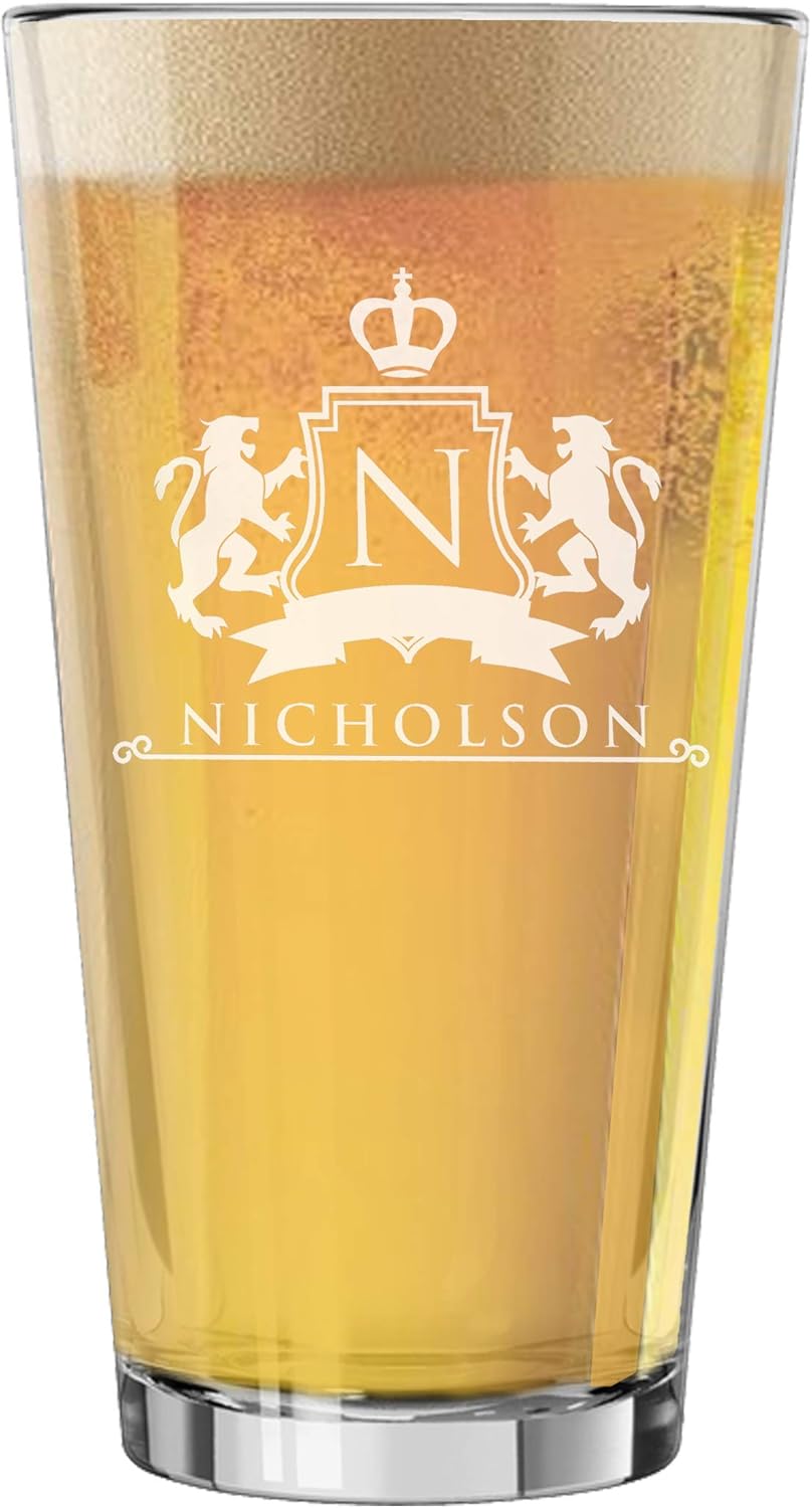 Personalized 16 oz Engraved Pub Pint Glass
