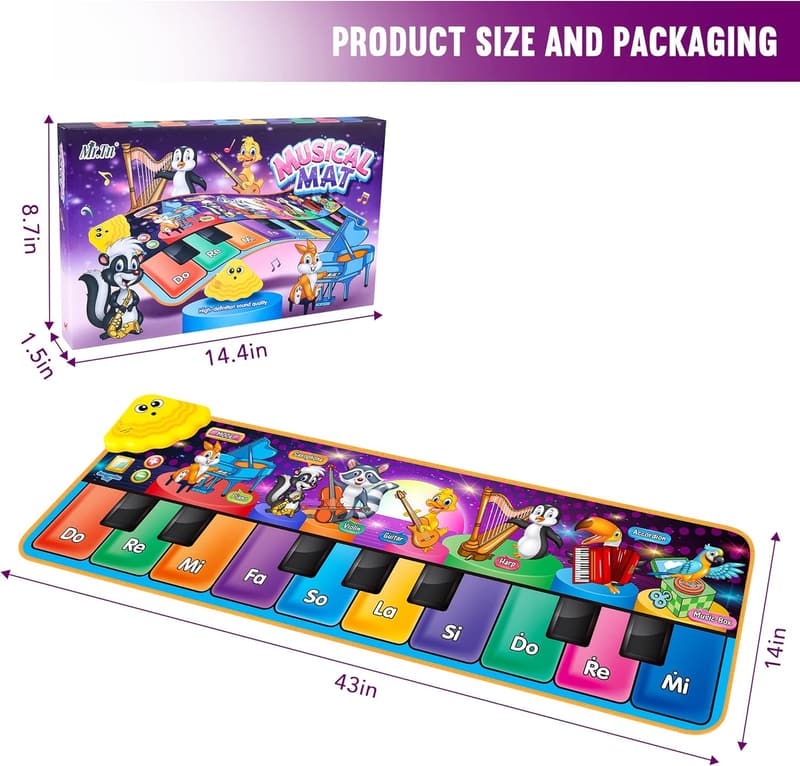 Kids Musical Piano Mat with 25 Sounds - Educational Playmat for Toddlers