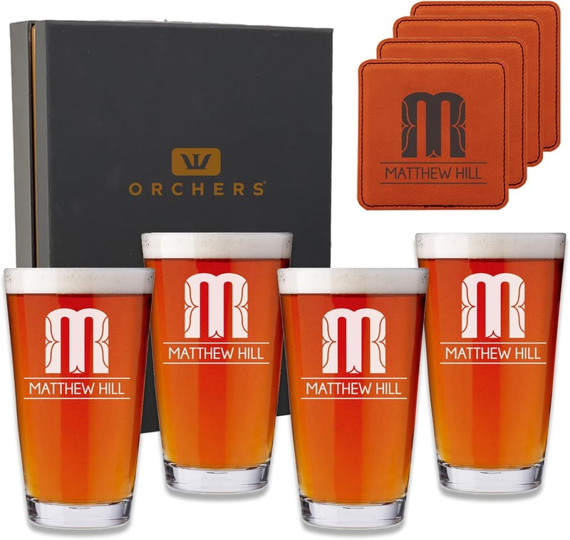 Personalized Beer Glass for Men - Custom Etched Pint Gift