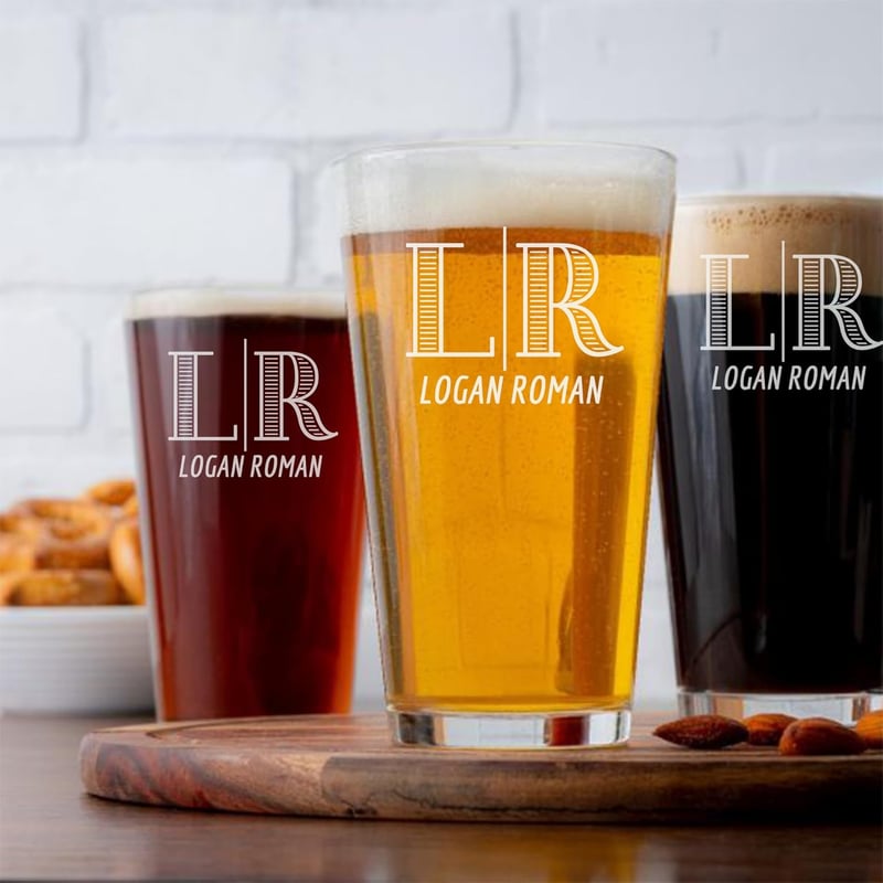 Personalized Beer Glass for Men - Custom Etched Pint Gift