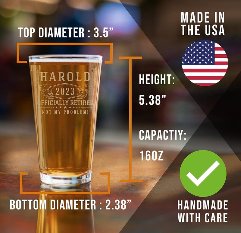 40th Birthday Personalized Engraved Pint Beer Glass