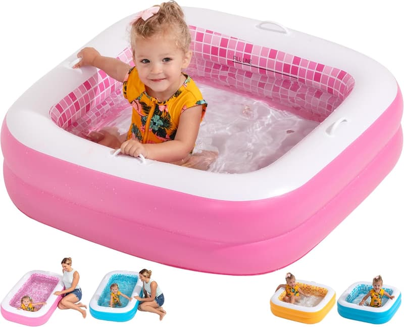 Toddler Inflatable Pool with Soft Floor - Summer Water Toy