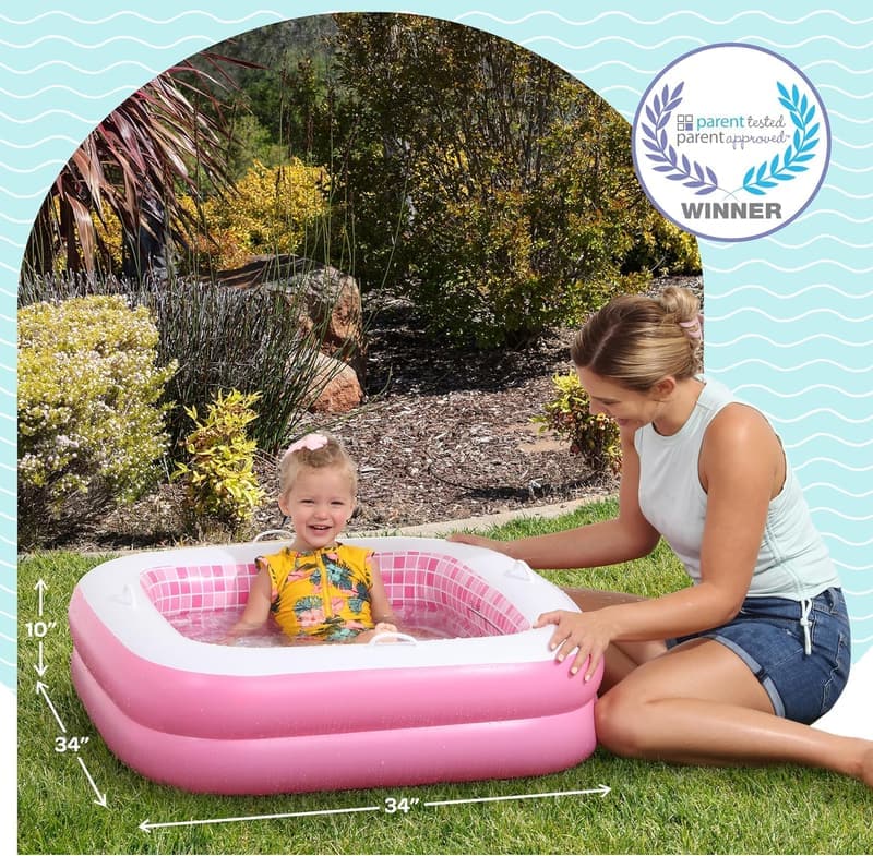 Toddler Inflatable Pool with Soft Floor - Summer Water Toy