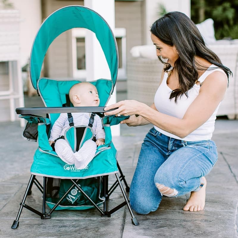 Venture Portable Baby Chair with Sun Canopy - Teal