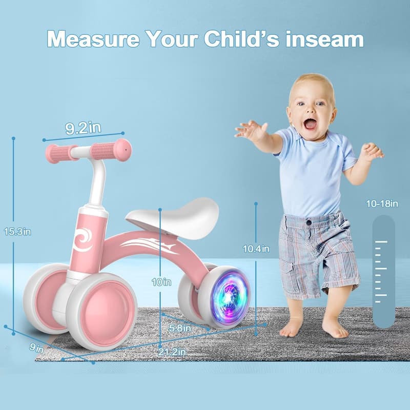Colorful Balance Bike Toy for 1-Year-Old Girls