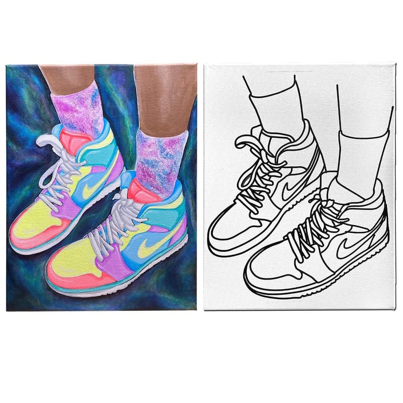 Couples Date Night: Air Jordan Sneakers Canvas Painting Set