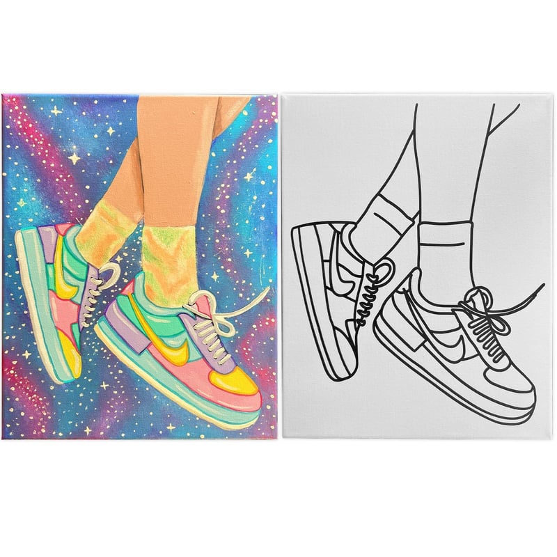 Couples Date Night: Air Jordan Sneakers Canvas Painting Set