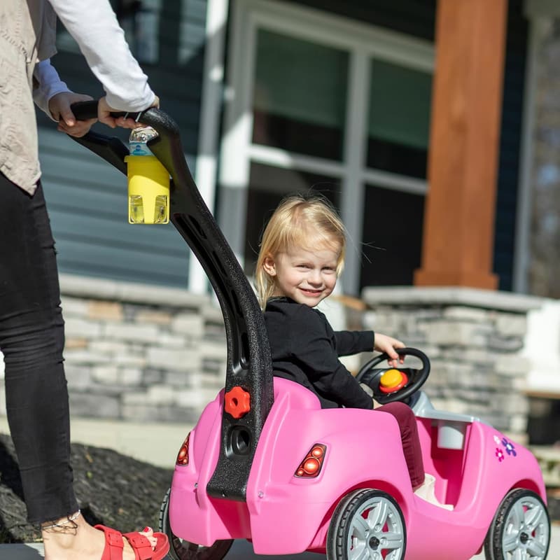 Pink Whisper Ride II Push Toy Car with Seat Belt & Easy Storage