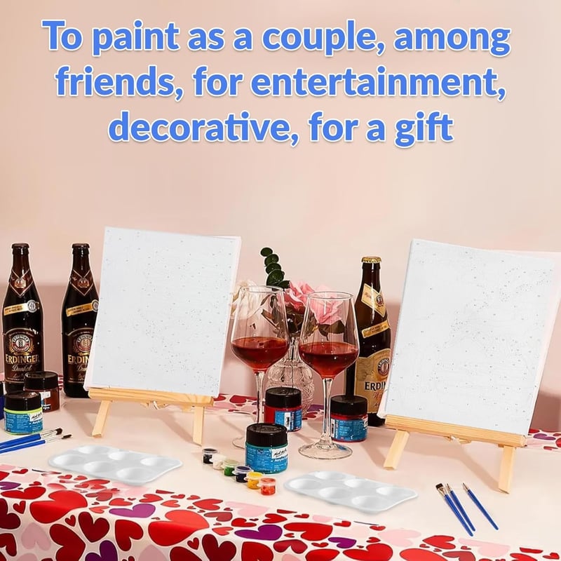 Couples Painting Date Night - 2 Pack Paint by Numbers Kit