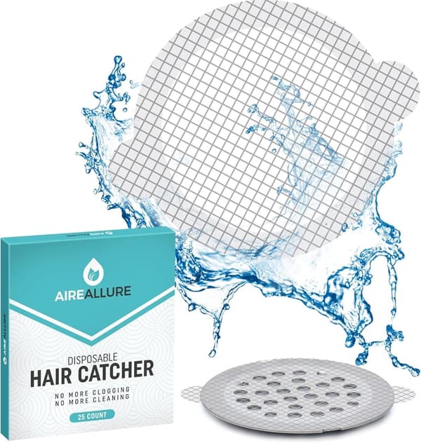 Disposable Shower Drain Hair Catcher Mesh Stickers - 25 Pack