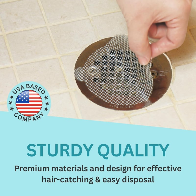 Disposable Shower Drain Hair Catcher Mesh Stickers - 25 Pack