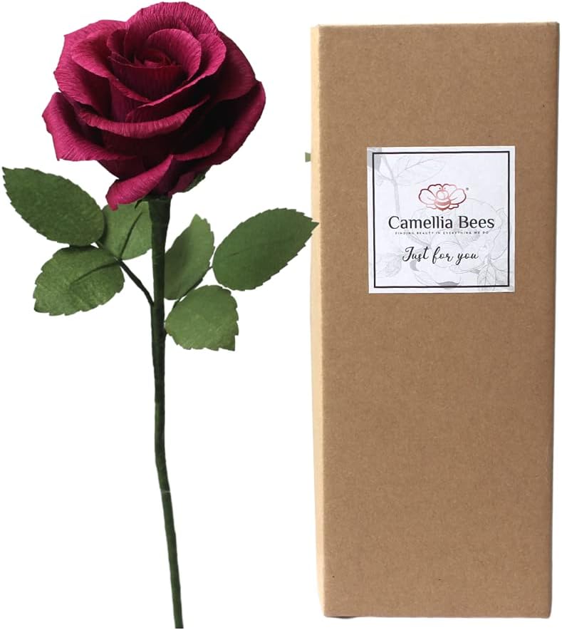 1st Wedding Anniversary Handmade Paper Rose Gift for Couples