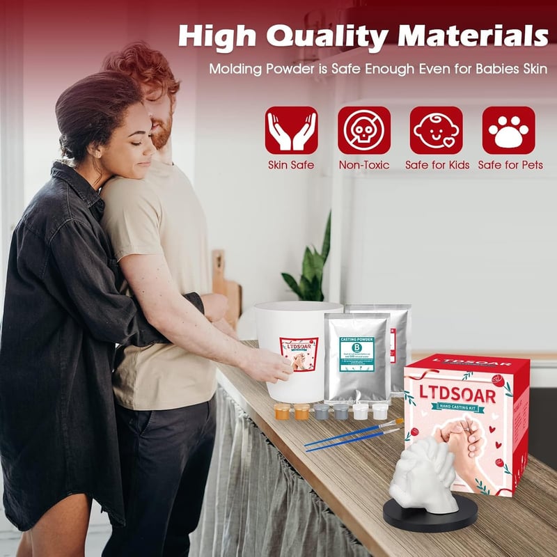 Couples Hand Casting Kit for Romantic Anniversaries and Weddings