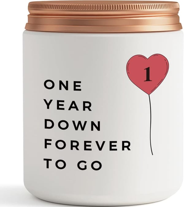 First Anniversary Personalized Candle Gift for Couples
