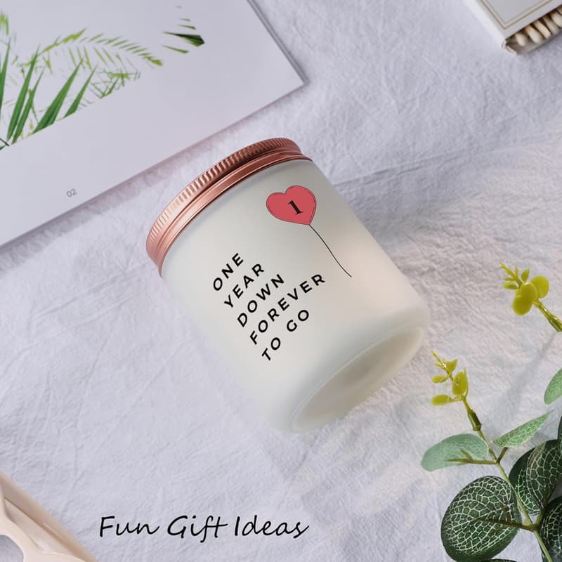 First Anniversary Personalized Candle Gift for Couples