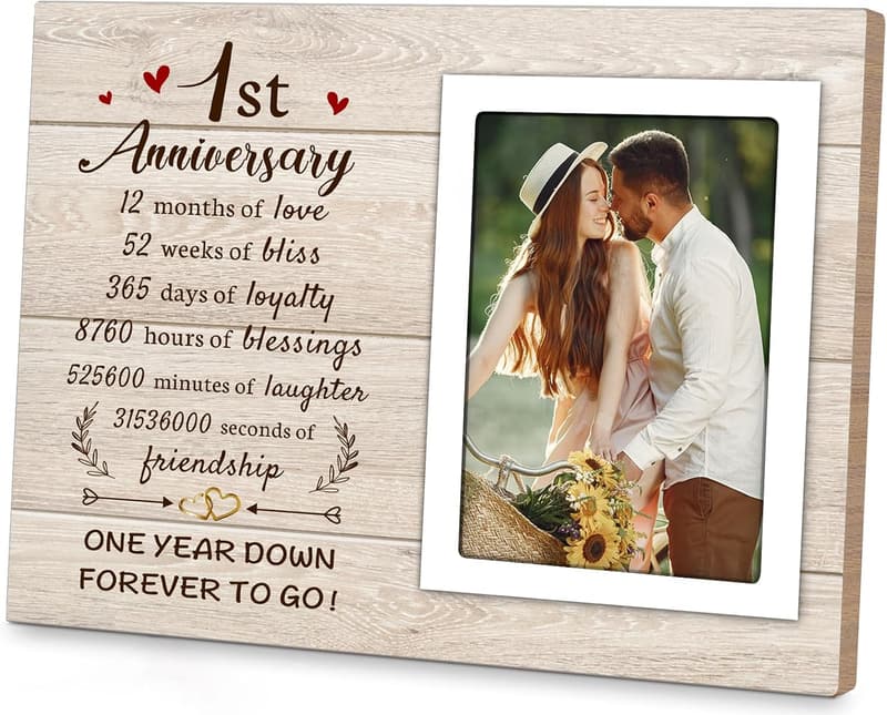 1st Anniversary Paper Photo Frame for Couples - Fits 4x6 Photos