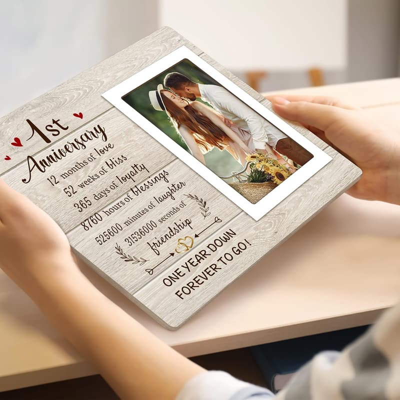 1st Anniversary Paper Photo Frame for Couples - Fits 4x6 Photos