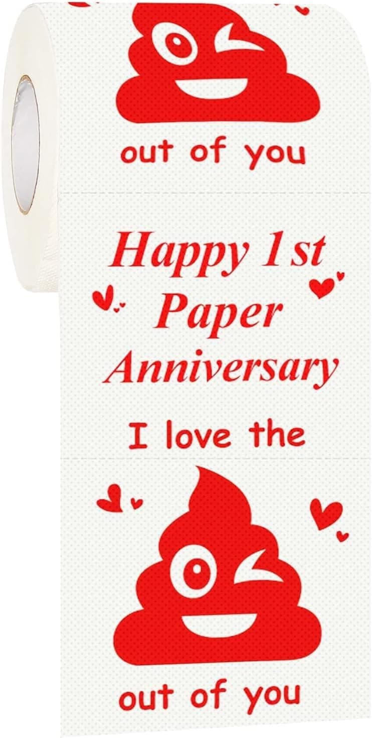 1st Anniversary Funny Toilet Paper Roll Gift for Couples