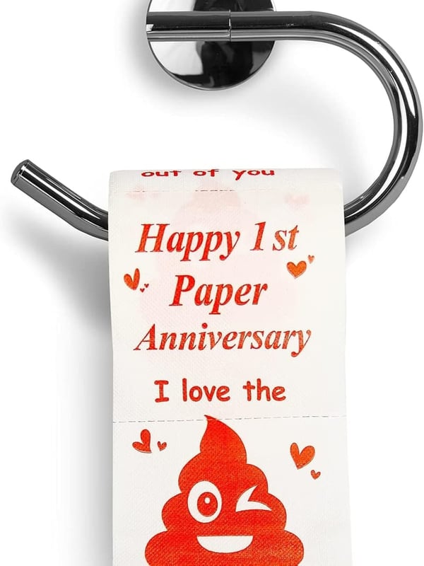 1st Anniversary Funny Toilet Paper Roll Gift for Couples