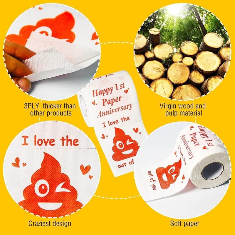 1st Anniversary Funny Toilet Paper Roll Gift for Couples