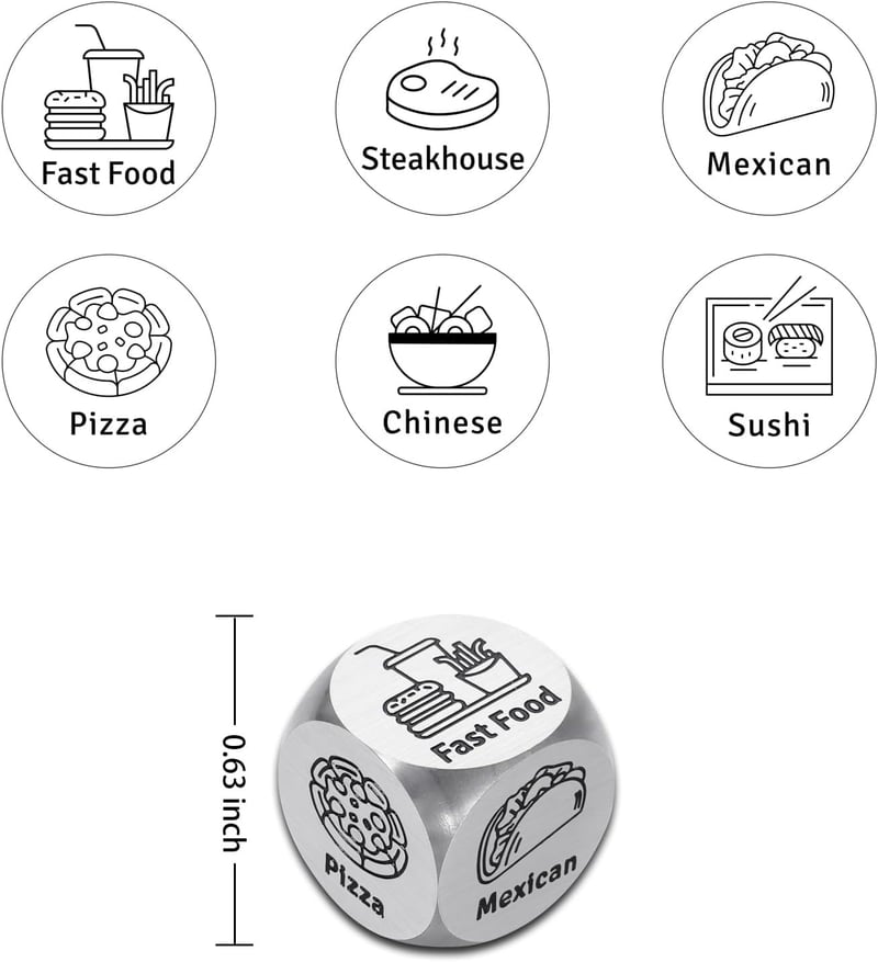 Couple Food Decision Dice for Date Night and Anniversaries