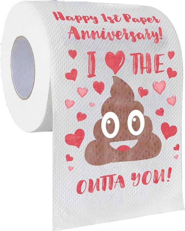 1st Anniversary Toilet Paper Gift Roll for Couples