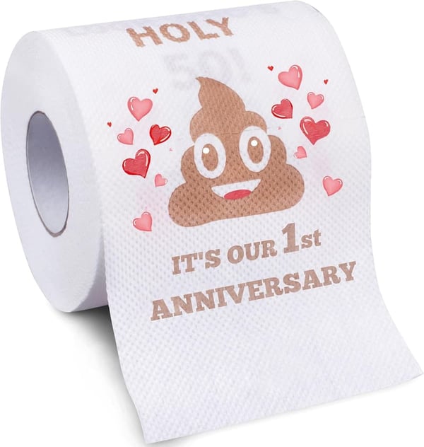 1st Anniversary Toilet Paper Gift Roll for Couples