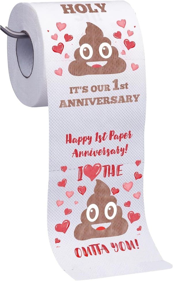 1st Anniversary Toilet Paper Gift Roll for Couples
