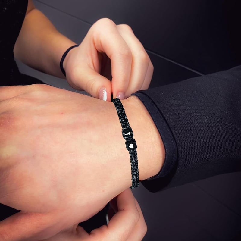 Couple's Initial Bracelets - Cute Anniversary Gift for Him/Her