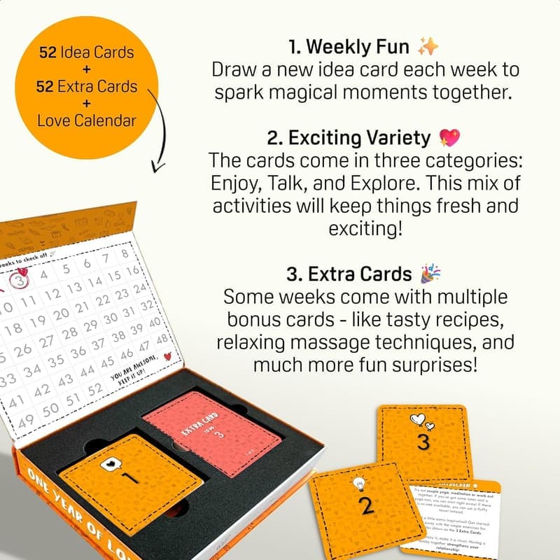 Couples' Weekly Date Night Ideas – Fun Anniversary & Valentine’s Gift