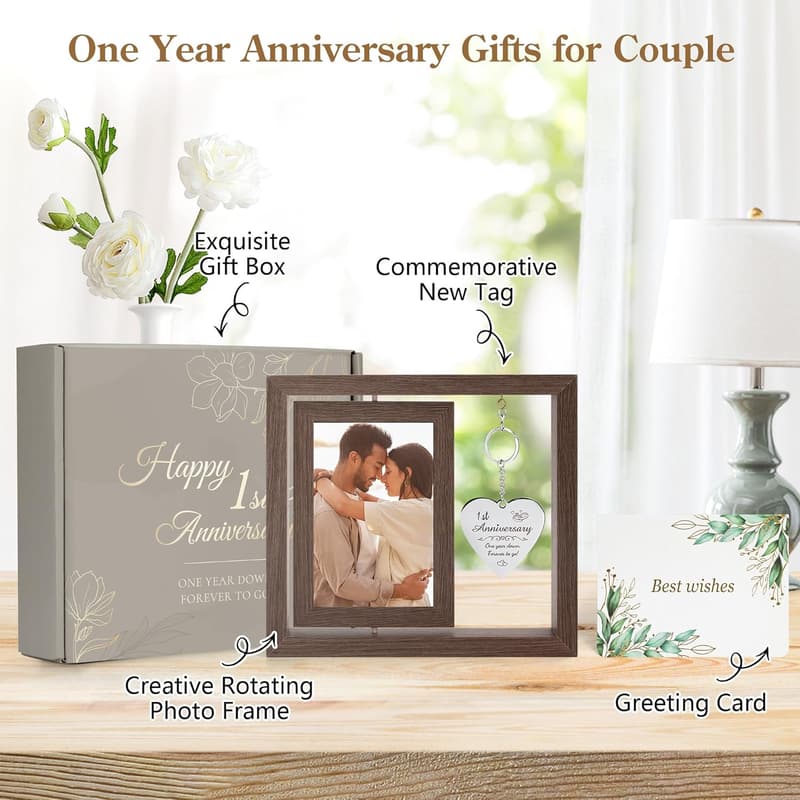 1st Anniversary Picture Frame Gift for Couples