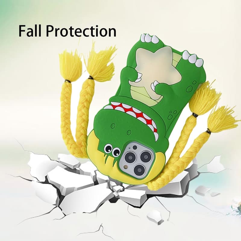 Cartoon Dinosaur Silicone Case for iPhone 12/13 Pro Max