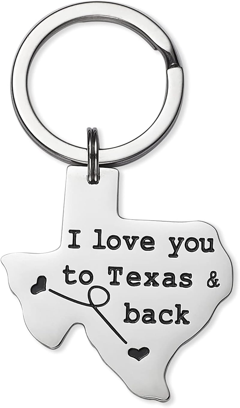 Texas Keychain for Long-Distance Relationships