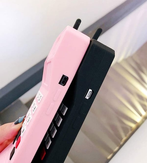 Retro Pink 3D Silicone Case for iPhone XR - Soft Rubber Bumper