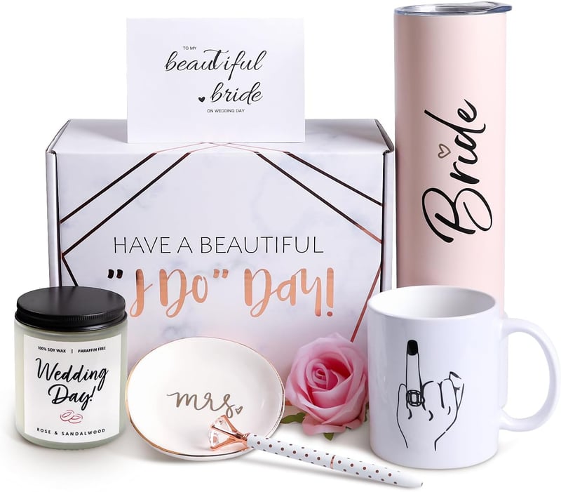 Bridal Shower Gift Box: Stainless Steel Tumbler & Candle