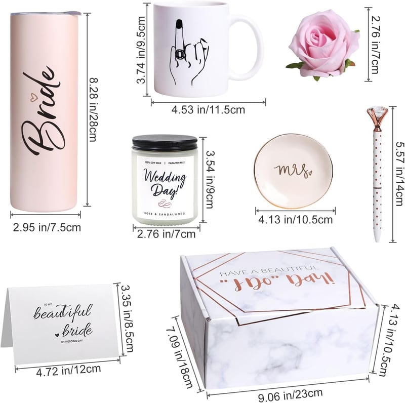 Bridal Shower Gift Box: Stainless Steel Tumbler & Candle