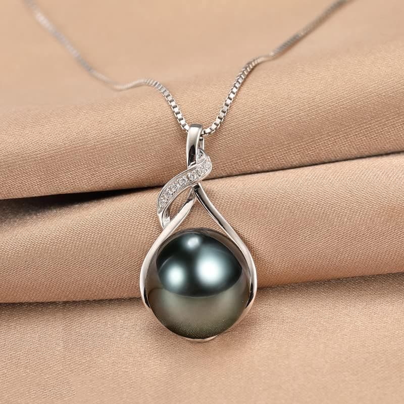 Tahitian Black Pearl Necklace for Women - Wedding & Birthday Gift