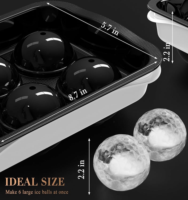 Whiskey Ice Ball Maker - Reusable Silicone Sphere Tray