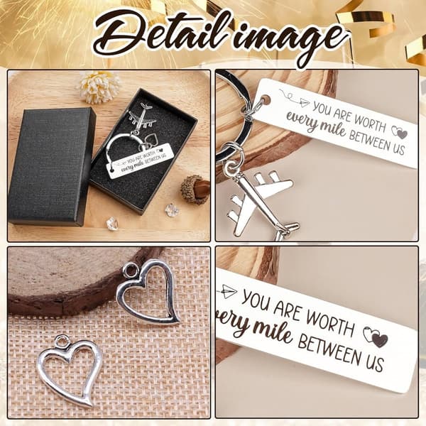Long Distance Keychain Gift for Couples - Romantic Anniversary Keepsake
