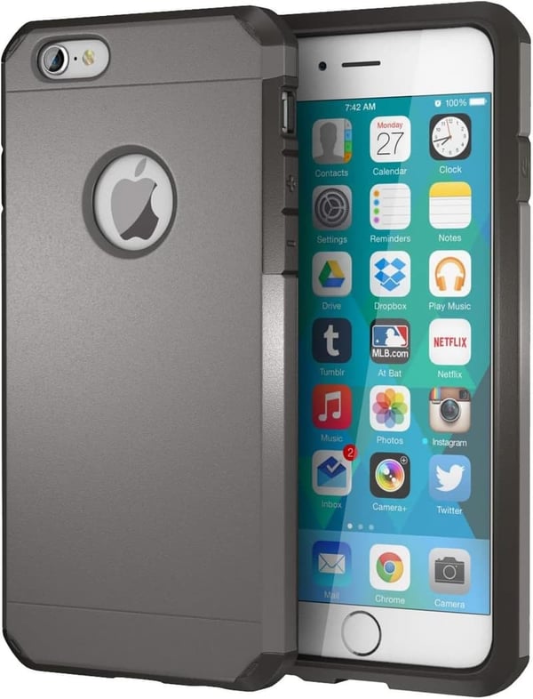 iPhone 6/6s Heavy Duty Dual Layer Case - Gun Metal