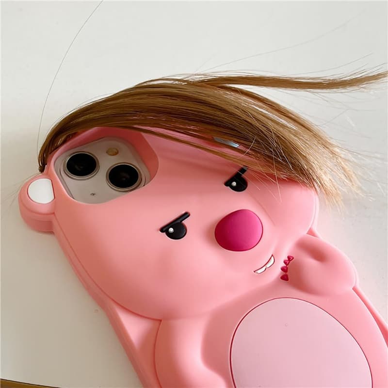 Cute 3D Kawaii Beaver iPhone 14 Pro Max Case with Keychain