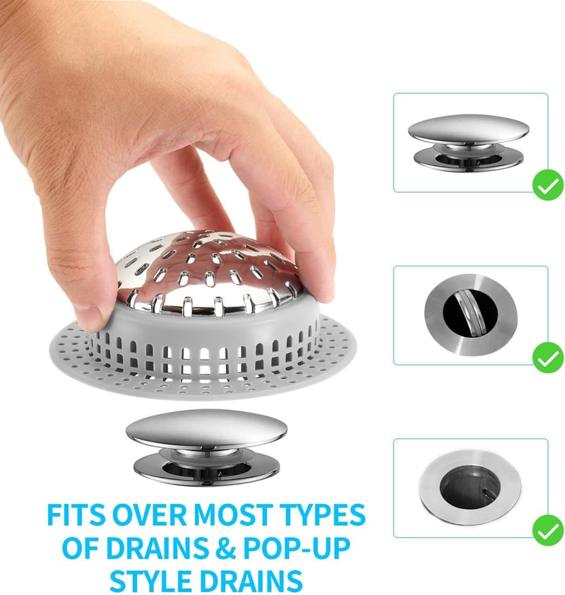 Upgraded Silicone Drain Hair Catcher for Regular Drains