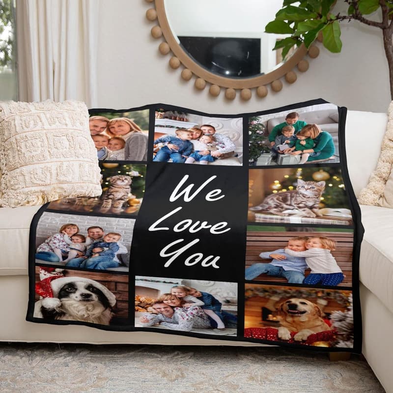 Personalized Photo Blanket for Mother's Day Gifts