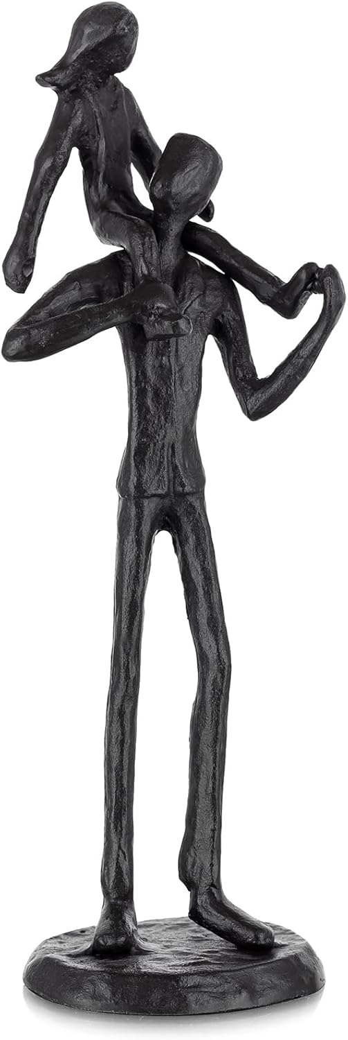 Father's Day Iron Figurine - Father-Daughter Love Sculpture