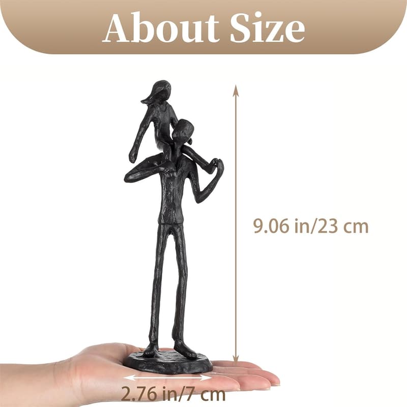 Father's Day Iron Figurine - Father-Daughter Love Sculpture