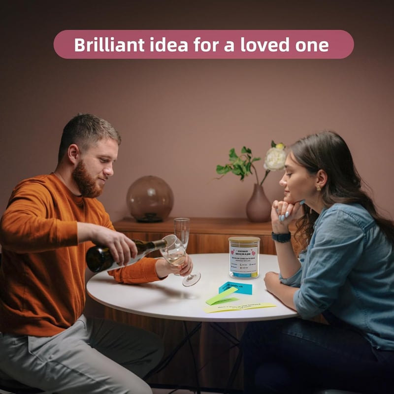 Date Night Ideas Jar - 100 Color-Coded Budget-Friendly Ideas for Couples
